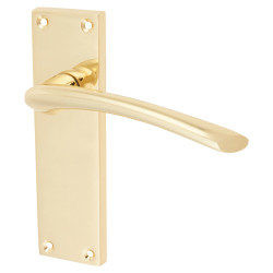 Touchpoint Polished Brass Latch Door Handles - Rimini Range - 151 x 42mm