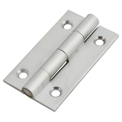 Solid Drawn Butt Cabinet Hinge - 38 x 22 x 1.45mm - Satin Chrome - Pair