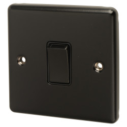 Eurolite Enhance Decorative 10A 1 Gang 2 Way Light Switch - Matt Black with Black Inserts