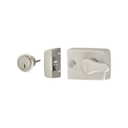 Arrone AR840 Deadlocking Nightlatch - 60mm Backset - Silver Case/Satin Chrome Cylinder