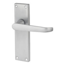 Touchpoint Satin Chrome Victorian Straight Latch Door Handles - 155 x 42mm