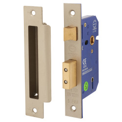 5 Lever Sashlock - 65mm Case - 44mm Backset - Satin Nickel