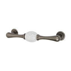 Hampstead Chateau 27mm Porcelain Crackle T-Bar Cabinet Pull Handle - 128mm Centres - Polished Steel
