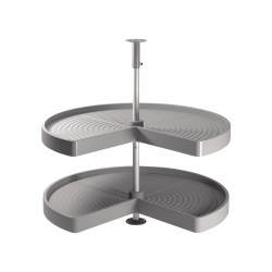 Emuca 3/4 Tray Carousel Set - Cabinet Width 900mm - Grey Plastic