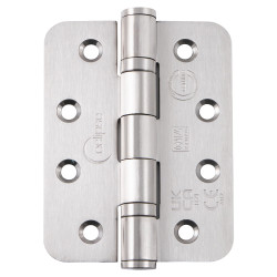 Eclipse Radius Ball Bearing Grade 14 Butt Fire Door Hinge - 102 x 76 x 3mm - Satin Stainless - Pair