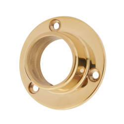 32mm Heavy Solid Brass Round Tube Hanging Rail End Socket - Polished