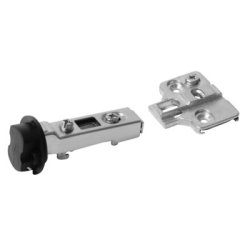 Klug Clip-On Glass Door Cabinet Hinge - 95° - Half Overlay - Zinc Plated - Pair