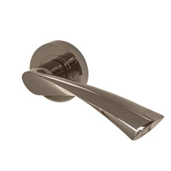 Excel Black Nickel Door Handles on Round Rose - Flex Range
