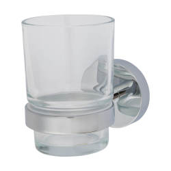 Croydex Epsom Flexi-Fix Tumbler & Holder - 96 x 68 x 106mm - Polished Chrome