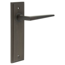 Burlington by Frelan Dark Bronze Fire Rated Latch Door Handles - Mayfair - 200 x 55mm