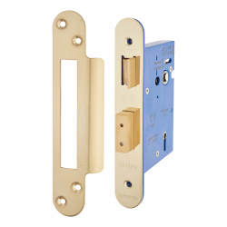 Altro Architectural 5 Lever Sashlock - 78mm Case - 57mm Backset - Radius - PVD Brass