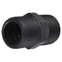 Altro 3/4" Pipe Shelving Iron Threaded Nipple Connector - Black