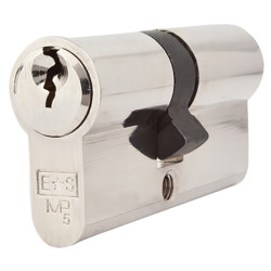Touchpoint 5 Pin 65mm Euro Double Cylinder - 30 + 35mm - Polished Nickel - Keyed to Differ