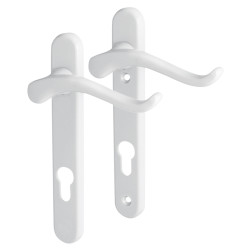 Fab & Fix Windsor uPVC Scroll Multipoint Door Handle - 92mm c/c - RH - White
