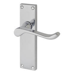 Touchpoint Polished Chrome Victorian Scroll Latch Door Handles - 155 x 42mm