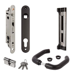 Locinox FORTYSET Gate Handle Kit - 180 x 125mm - Black