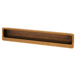 Altro Alton Rectangular Flush Cabinet Pull Handle - 177 x 33mm - Antique Brass