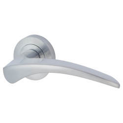 Touchpoint Satin Chrome Door Handles on Round Rose - Aston Range