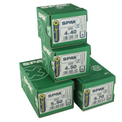 SPAX Yellox Pozi Countersunk Wood Screws Trade Pack - Yellow Zinc - Pack of 700