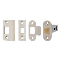 Touchpoint Contract Bolt Through Tubular Latch - 76mm Case - 56mm Backset - Radius - Polished Nickel