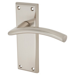 Serozzetta by Carlisle Brass Satin Nickel Latch Door Handles - Trenta Range - 150 x 50mm