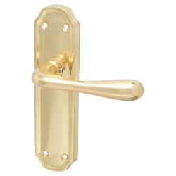 Hampstead Polished Brass Latch Door Handles - Genoa Range - 168 x 45mm