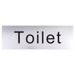 Altro Toilet Door Sign - 300 x 100mm - Brushed Silver Plastic