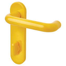 Hoppe AR600/25 Golden Yellow Nylon Steel Core Safety Bathroom Door Handles - 78mm c/c - Paris Range