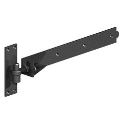 GateMate Heavy Duty Adjustable Hook & Band Gate Hinge - 750 x 55mm - Epoxy Black - Pair