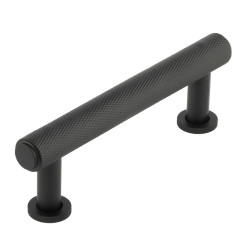 Burlington by Frelan Piccadilly 15mm Knurled T-Bar Cabinet Pull Handle - 96mm c/c - Black