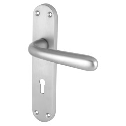 Touchpoint Satin Chrome Keyhole Lock Door Handles - Arezzo Range - 182 x 39mm