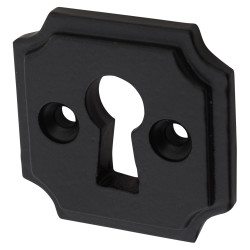Olde Forge Escutcheon - 40mm Diameter - Keyhole - Smooth Black