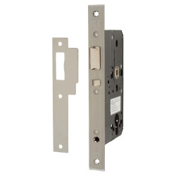 Arrone AR914 DIN Mortice Nightlatch - 88mm Case - 60mm Backset - Square - Satin Stainless Steel