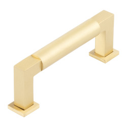Burlington by Frelan Westminster 17.5mm D-Bar Cabinet Pull Handle - 96mm c/c - Satin Brass