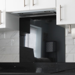 Altro Aluminium Kitchen Splashback - 900 x 750mm - Gloss Jet Black