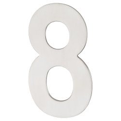 Altro 100mm Concealed Screw Fix Door Numeral - 8 - Polished Stainless Steel