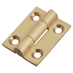 Solid Drawn Butt Cabinet Hinge - 25 x 19 x 1.45mm - Satin Brass - Pair