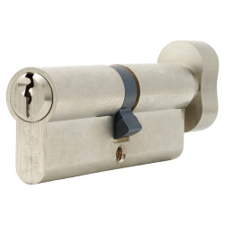 Yale 6 Pin 90mm Euro Thumbturn Cylinder - 45mm Turn + 45mm - Satin Nickel - Keyed to Differ