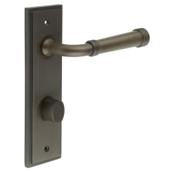 Burlington by Frelan Dark Bronze Fire Rated DIN Bathroom Door Handles - Highgate - Inner 2 - 200 x 55mm