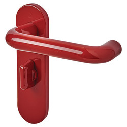 Hoppe AR600/25 Rouge Red Nylon Steel Core Safety Bathroom Door Handles - 57mm c/c - Paris Range