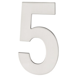 Hampstead 100mm Concealed Screw Fix Door Numeral - 5 - Polished Stainless Steel