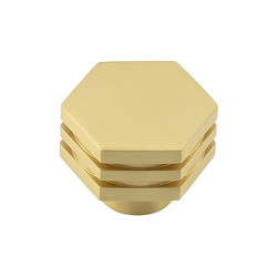 Hoxton by Frelan Nile Hex Cabinet Knob - 30mm Diameter - Satin Brass