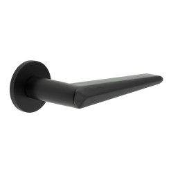 CRES by Frelan Black Unsprung Fire Rated Door Handles on Round Rose - CR-107 Range