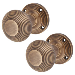 Altro Antique Brass Beehive Mortice Door Knob - 60mm Rose Diameter