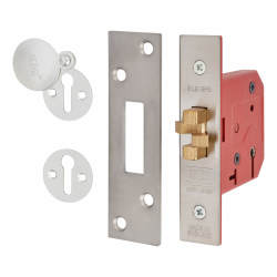 UNION 2401 5 Lever Sliding Door Lock - 78mm Case - 57mm Backset - Satin Stainless Steel