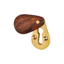 Olde Forge Plain Teardrop Escutcheon - 48 x 29mm - Keyhole - Rosewood/Brass