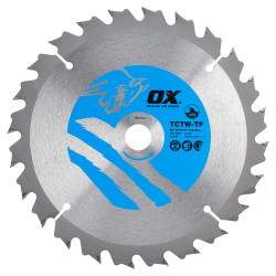 OX TCT Circular Saw Blade - 165 x 16mm - 24T - Wood - Thin Kerf