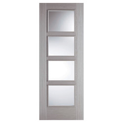 LPD Vancouver 4 Light Glazed Pre-Finished Solid Internal FD30 Fire Door - 1981 x 838 x 44mm - Grey