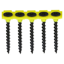 TIMCO Collated Coarse Thread Drywall Screws - 3.5 x 25mm - Black Phosphate - Pack of 1000