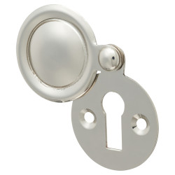 Hampstead Victorian Covered Escutcheon - 32mm Diameter - Keyhole - Polished Nickel